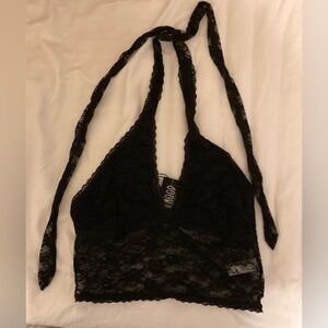 Dolls Kill Lace Black Halter Top Size Large